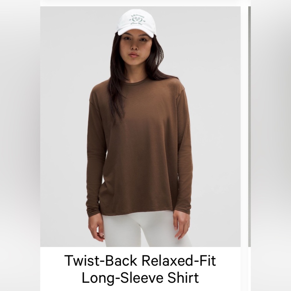 lululemon athletica Java Long Sleeve Twist Back Top - Size Small